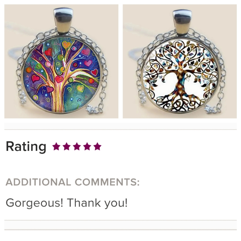 Tree of Life Pendant Necklace Colorful - Picture 4 of 11